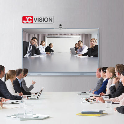 صفحه نمایش تعاملی تخت 75 اینچی JCHUB JCVISION با رنگ مشکی/نقره ای، لمس 20 نقطه ای IR برای استفاده در آموزش/کنفرانس