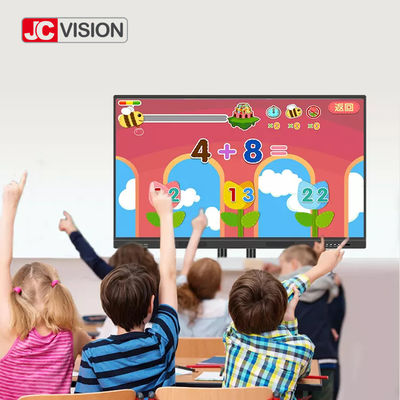 نمایشگر تعاملی هوشمند JCVISION 65 - 110 اینچی، شیشه معبد AG، صفحه لمسی IR، پنل LCD