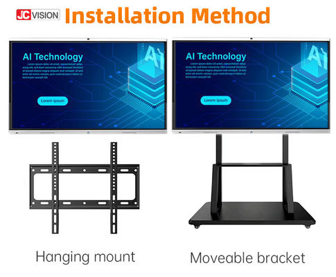 JCVISION 55 اینچ اندروید صفحه سفید هوشمند تعاملی برای آموزش تدریس کلاس درس