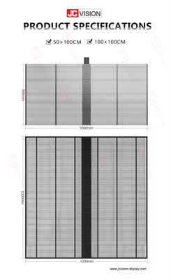 JCVISION روشنایی بالا شفاف صفحه نمایش LED شیشه پنجره دیوار ویدیو