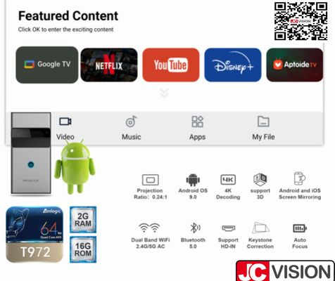 مشخصات پروژکتور فوق‌العاده کوتاه برد JCVision DLP با رزولوشن 1080p Adobe Acrobat Pro DC