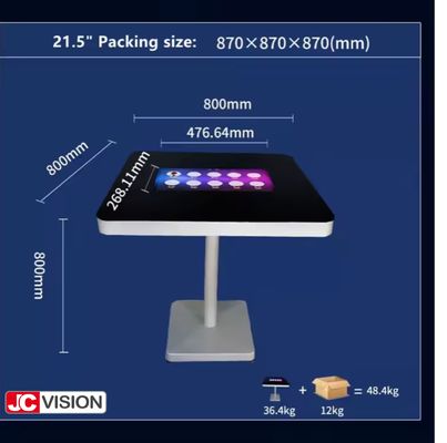 JCVISION 21.5 اینچ سفارش کافه مغازه صفحه ضد آب میز بازی دیجیتال با صفحه لمسی