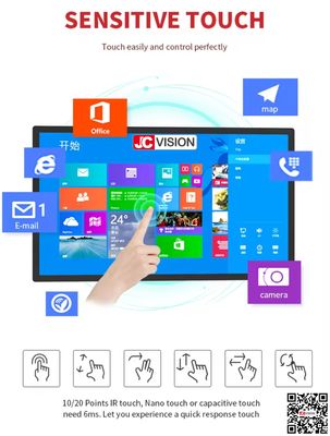 صفحه نمایش لمسی JCVISION 1080P 4K، 32، 42، 50، 55 و 65 اینچی، مانیتور نمایشگر لمسی، کیوسک تعاملی