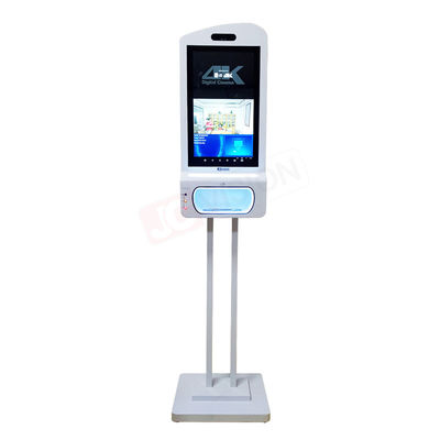 JCVISION تشخیص چهره اسکنر دما ضدعفونی کننده دست کیوسک تبلیغاتی