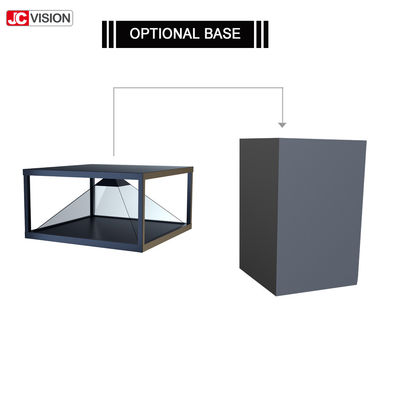 صفحه نمایش LCD شفاف 100x100 سانتی متر 360 هولوگرام هرمی سه بعدی با علامت دیجیتال LED