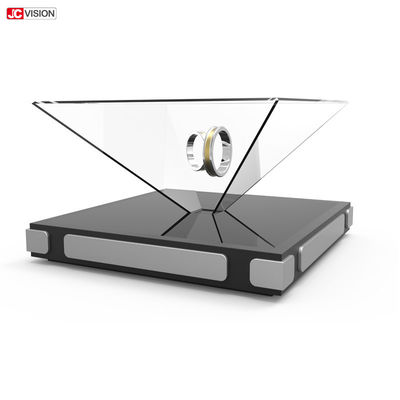 صفحه نمایش LCD شفاف 100x100 سانتی متر 360 هولوگرام هرمی سه بعدی با علامت دیجیتال LED