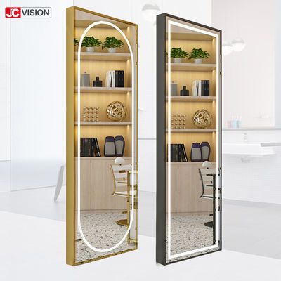 قاب آلومینیومی DIY آینه هوشمند دیوار صفحه لمسی آرایش آینه سالن مو