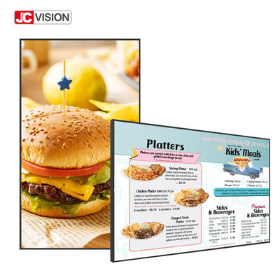 نمایشگر تبلیغاتی LCD صفحه لمسی هوشمند دیجیتال ساینیج دیواری فوق العاده نازک JCVISION