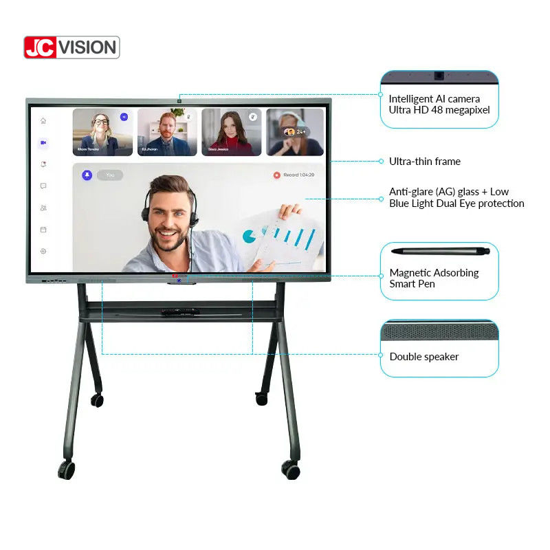 JCVISION 98 اینچ هیئت مدیره هوشمند تعاملی آموزشی 20 نقطه IR لمس برای کلاس