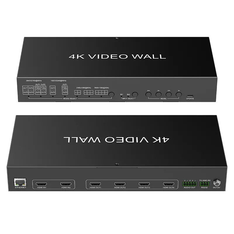 ویدئو 4K JCVISION ماتریس JCVISION Wall HDMI2.0 با ورودی 2 و خروجی 4 با خروجی ویدئو وال 2X2 خود تطبیقی خروجی صوتی چپ/راست