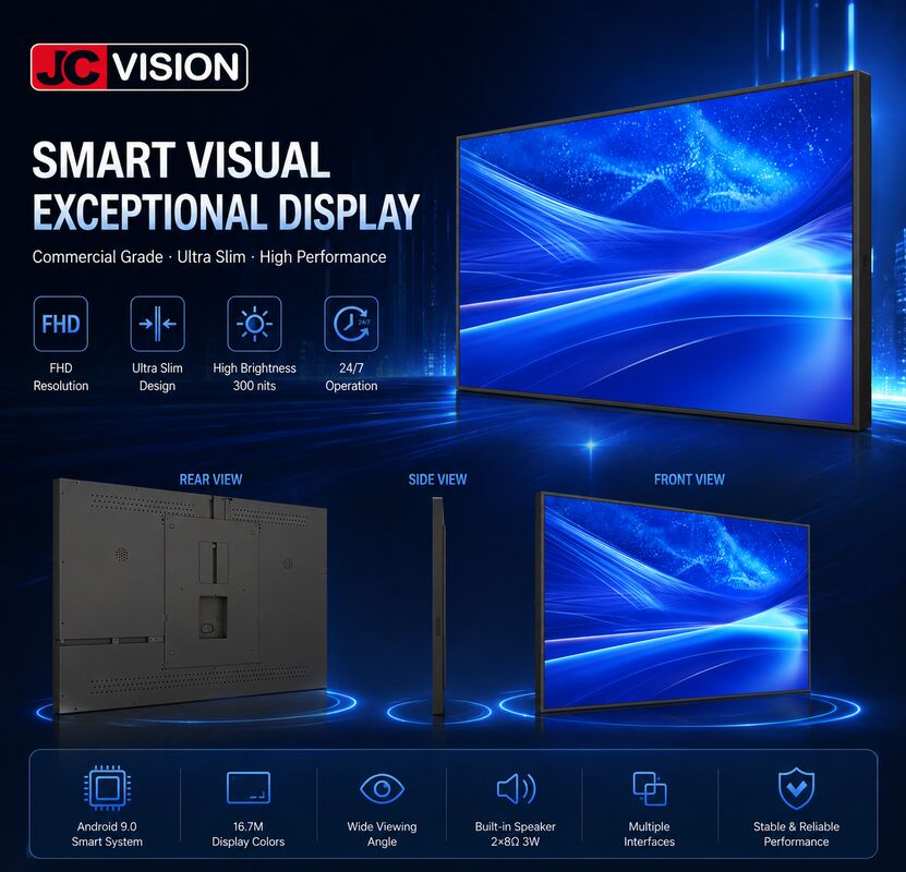 JCVision 55 اینچ صفحه نمایش دیجیتال داخلی ️ E-LED Backlit ، زاویه دید گسترده ، جعبه نور دیوار نصب شده برای خرده فروشی و مهمان نوازی (HD-352C)